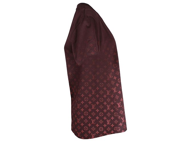 T-shirt Louis Vuitton Monogram Gradient in cotone bordeaux Bordò - vista 2