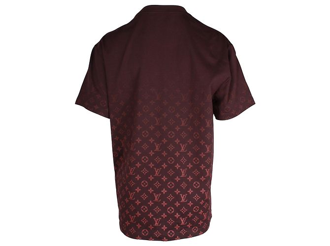 T-shirt Louis Vuitton Monogram Gradient in cotone bordeaux Bordò - vista 3