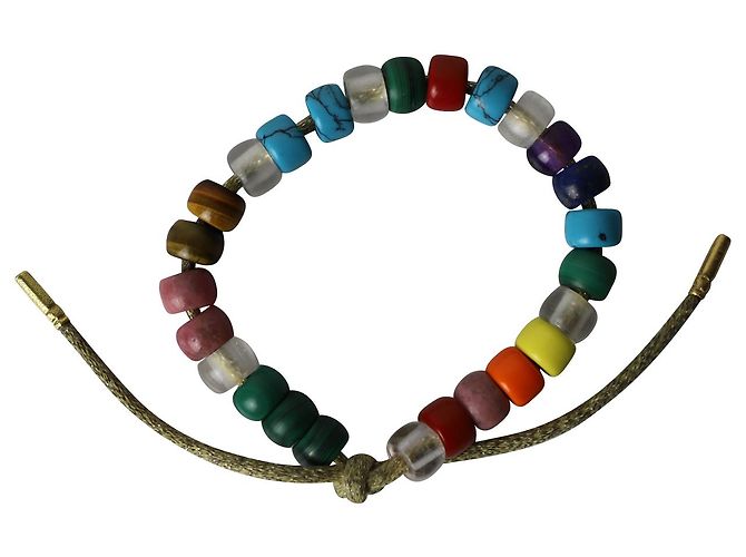 Bracciale Carolina Bucci Forte Arcobaleno in Perle di Pietra Multicolore - vista 8
