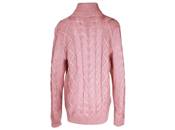 Rollkragenpullover mit Zopfmuster von Tod's aus rosafarbener Merinowolle - Ansicht 3
