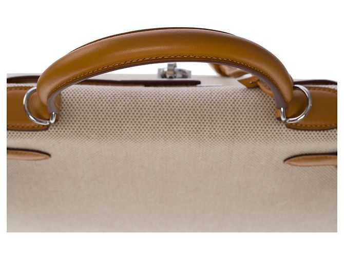 Hermès Borsa Hermes Kelly 28 in Tela Beige - 101219 - vista 10