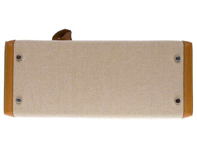 Hermès Borsa Hermes Kelly 28 in Tela Beige - 101219 - vista 11