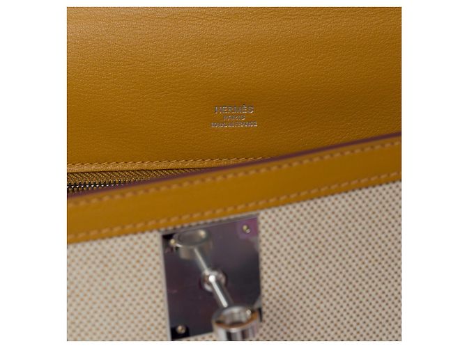 Hermès Borsa Hermes Kelly 28 in Tela Beige - 101219 - vista 7