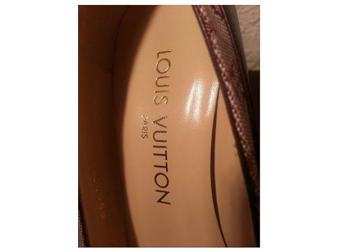Décolleté Louis Vuitton Monogramma Pelle Borgogna - vista 5