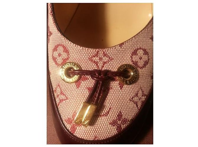 Décolleté Louis Vuitton Monogramma Pelle Borgogna - vista 7