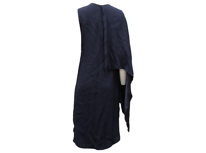 Abito mantella Adam Lippes in viscosa blu navy - vista 2
