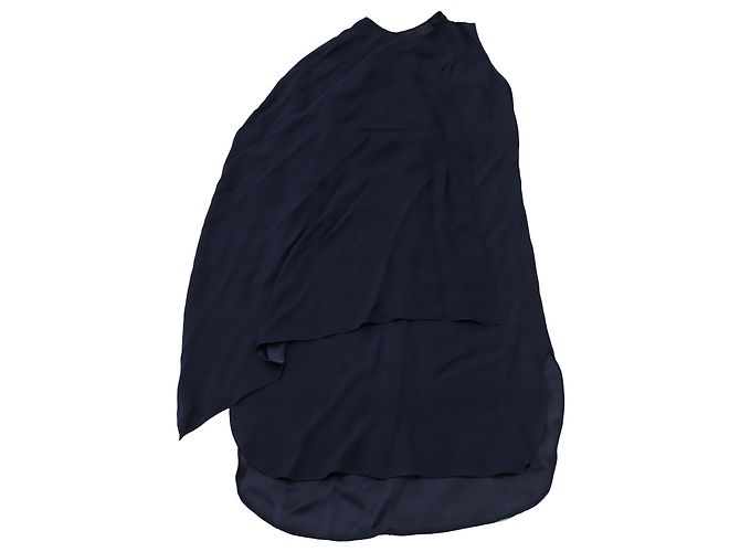 Abito mantella Adam Lippes in viscosa blu navy - vista 3