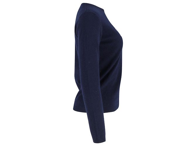 Bella Freud Royalty Pullover aus marineblauem Kaschmir - Ansicht 2