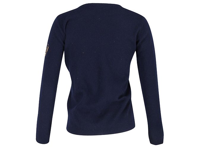 Bella Freud Royalty Pullover aus marineblauem Kaschmir - Ansicht 3