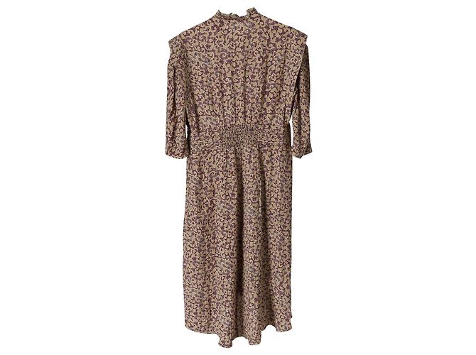 Vestido midi con volantes Ba&Sh en viscosa con estampado beige - vista 2