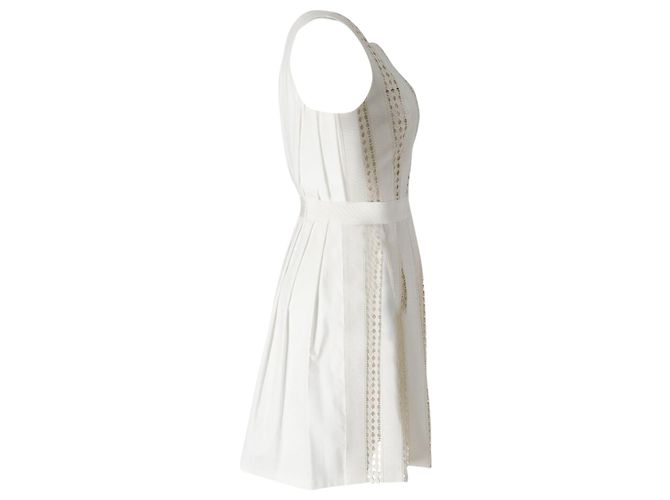 Moschino Abito plissè traforato in cotone panna Bianco Crudo - vista 2