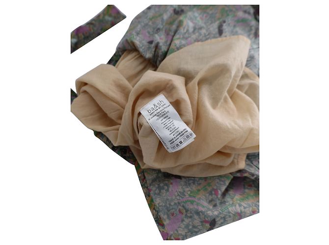 Ba&sh Minivestido franzido com amarração frontal em algodão com estampa floral Impressão em python - vista 5