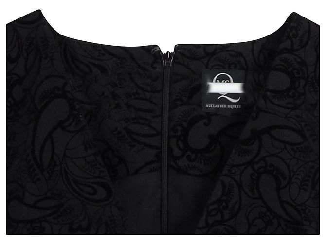 Vestido sin mangas con cuello de pico en algodón negro de Alexander McQueen - vista 3