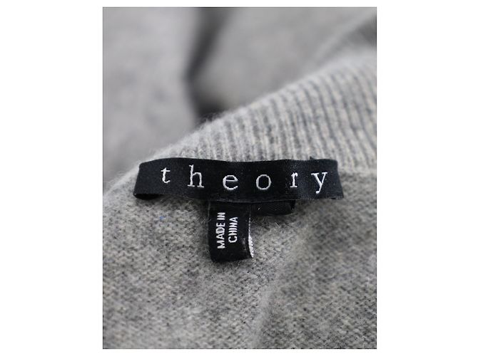Pull Theory Half Zip en Cachemire Gris - vue 3