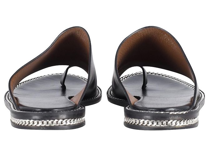Givenchy Chain-Link Accents Slides in pelle nera - vista 3
