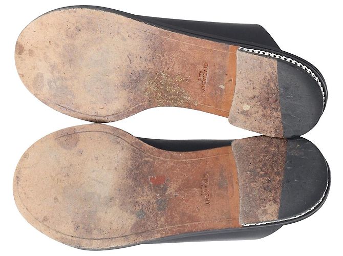 Givenchy Chain-Link Accents Slides in pelle nera - vista 5