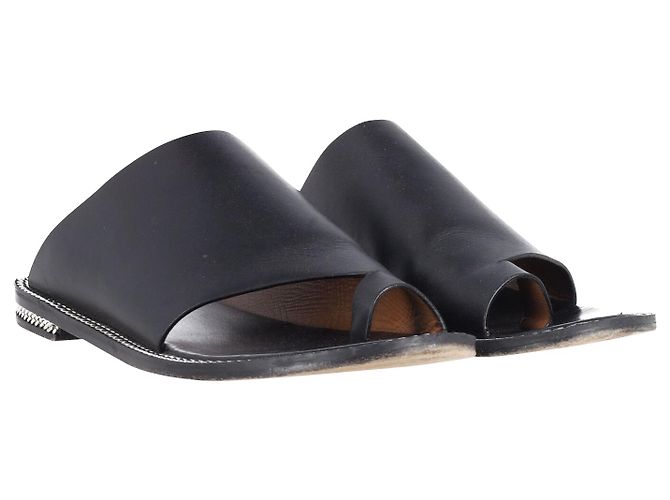 Givenchy Chain-Link Accents Slides in pelle nera - vista 6