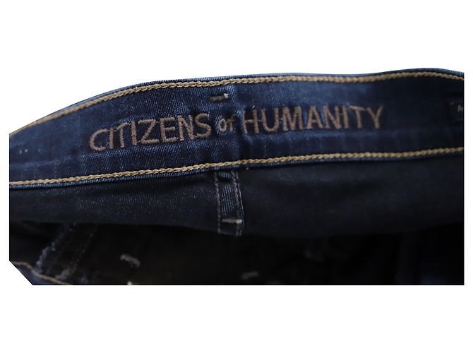 Vaqueros de talle bajo de corte recto en algodón azul Ava de Citizens of Humanity - vista 4