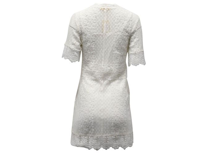 Maje Revanta Spitzenkleid aus weißem Polyester Roh - Ansicht 2