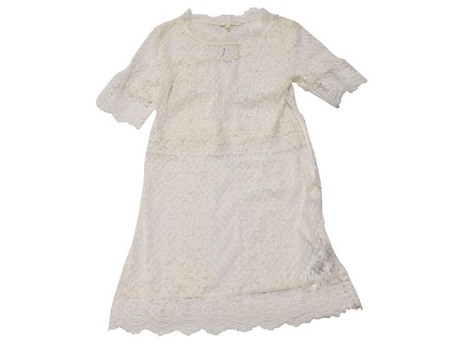 Maje Revanta Spitzenkleid aus weißem Polyester Roh - Ansicht 3