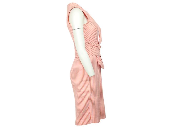 VESTIDO CON ESTAMPADO DE RAYAS SPORTMAX EN ALGODÓN NARANJA - vista 2