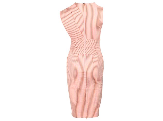VESTIDO CON ESTAMPADO DE RAYAS SPORTMAX EN ALGODÓN NARANJA - vista 3