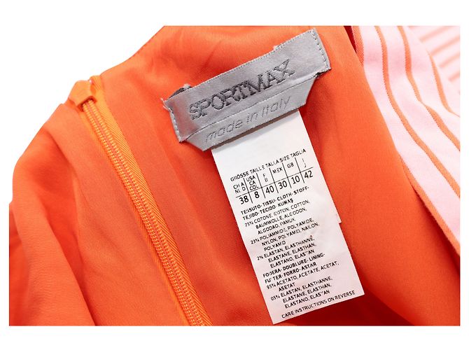 VESTIDO CON ESTAMPADO DE RAYAS SPORTMAX EN ALGODÓN NARANJA - vista 4