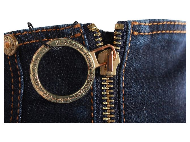 Versace Jeans Couture Midirock aus blauer Baumwolle - Ansicht 4