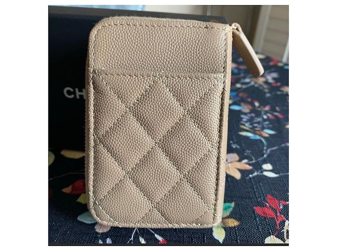 Boy Münzkartenetui mit Reißverschluss von Chanel Beige - Ansicht 3