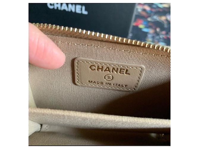 Boy Münzkartenetui mit Reißverschluss von Chanel Beige - Ansicht 4