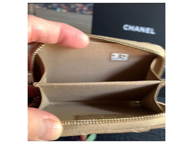 Boy Münzkartenetui mit Reißverschluss von Chanel Beige - Ansicht 5
