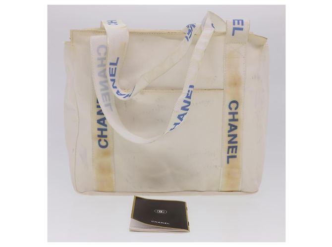 CHANEL Borsa a tracolla Nylon Bianco CC Auth bs4932 - vista 12