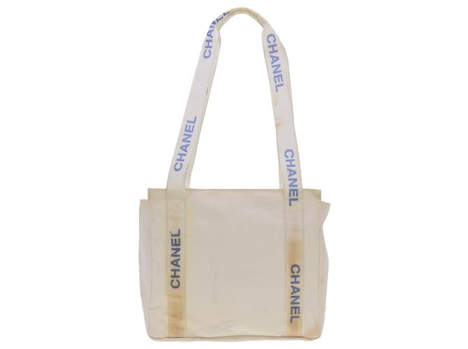 CHANEL Borsa a tracolla Nylon Bianco CC Auth bs4932 - vista 2