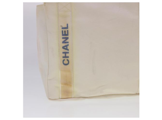 CHANEL Borsa a tracolla Nylon Bianco CC Auth bs4932 - vista 3