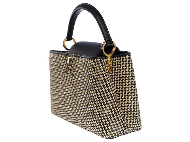 Borsa LOUIS VUITTON Capucines in Pelle Beige - 101221 - vista 4