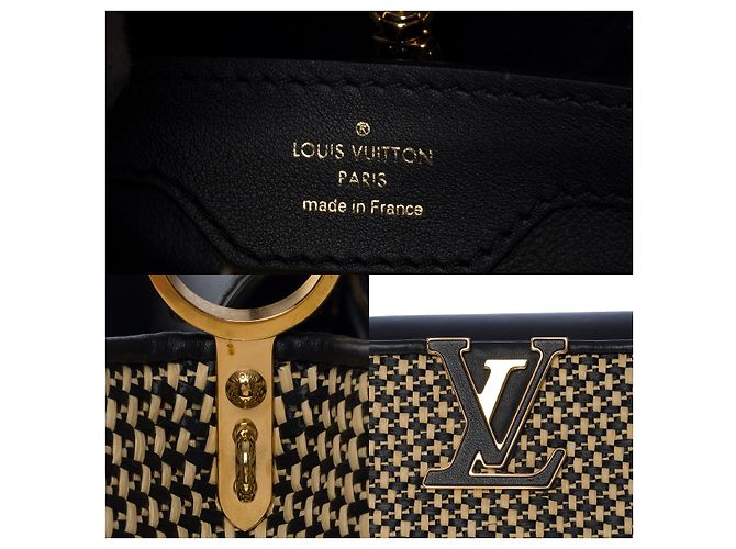 Borsa LOUIS VUITTON Capucines in Pelle Beige - 101221 - vista 6