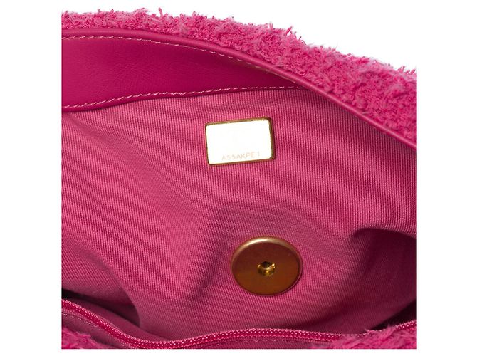 Borsa CHANEL Chanel 19 in tweed rosa - 101204 - vista 6
