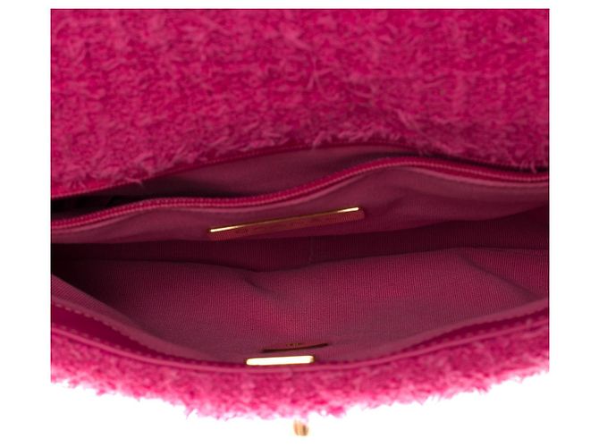 Borsa CHANEL Chanel 19 in tweed rosa - 101204 - vista 7