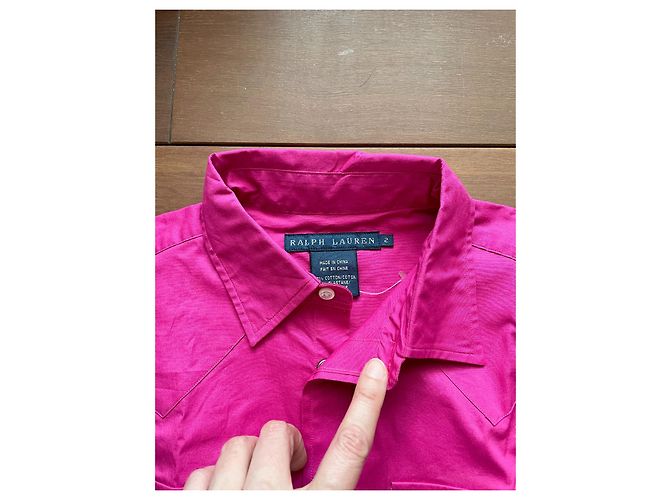 Camicetta Ralph Lauren Rosa Cotone Elastan XS - vista 2