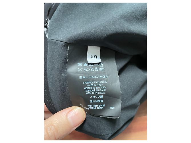 Vestido Balenciaga negro asimétrico drapeado - vista 7