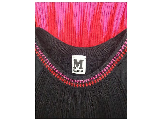Abito M Missoni Nero Multicolore Cotone Nylon - vista 5
