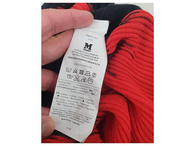 Abito M Missoni Nero Multicolore Cotone Nylon - vista 7