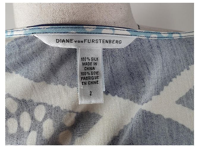 Abito Diane Von Furstenberg in seta blu multicolore - vista 5