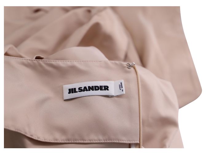 Kurzärmliges Midikleid von Jil Sander aus hautfarbenem Polyester Braun Fleisch - Ansicht 4