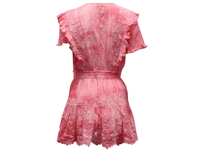 LoveShackFancy Minivestido Sheldon en algodón rosa - vista 2