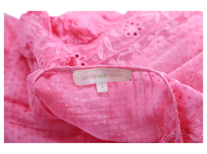 LoveShackFancy Minivestido Sheldon en algodón rosa - vista 4