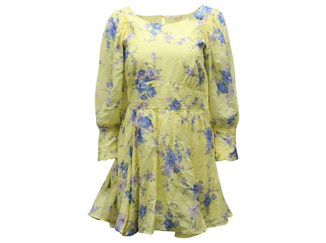 Autre Marque Mini abito floreale LoveShackFancy Ross in cotone giallo - vista 2
