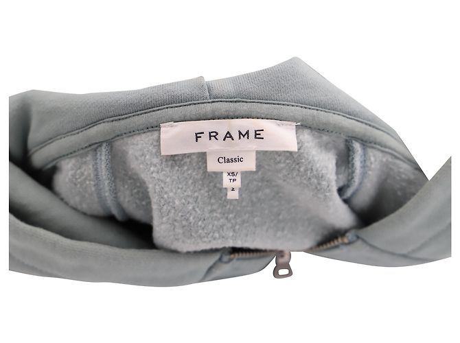 Frame Denim Felpa con cappuccio Frame Quarter Zip in cotone menta Verde - vista 3