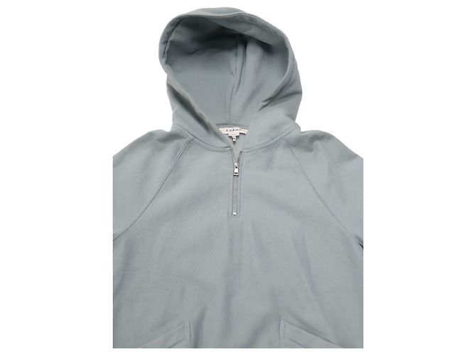 Frame Denim Felpa con cappuccio Frame Quarter Zip in cotone menta Verde - vista 4