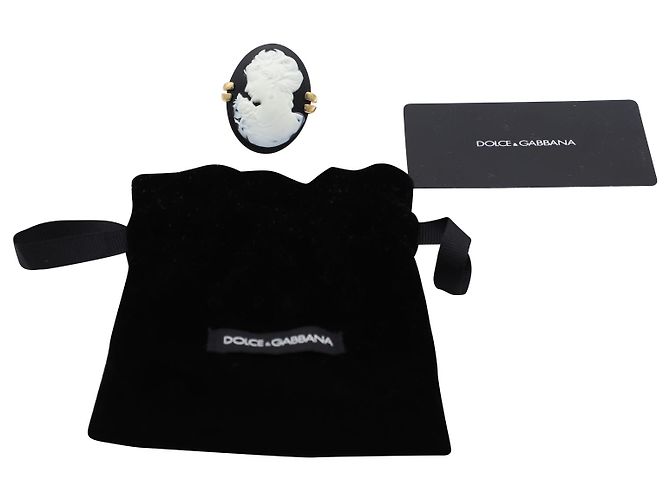 Dolce & Gabbana Anello Cammeo in Resina Nera - vista 2